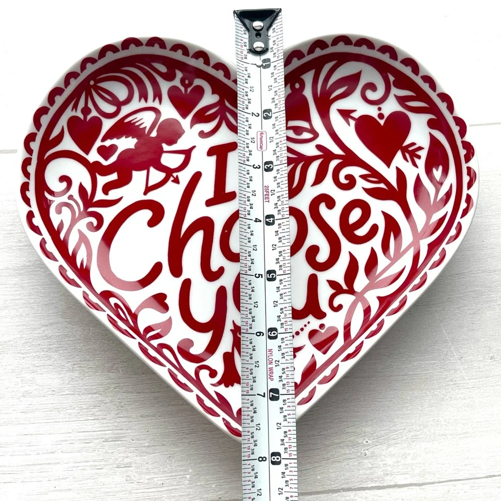 CRATE & BARREL KATE FORRESTER “I CHOOSE YOU” Ceramic Heart Plate VALENTINES DAY